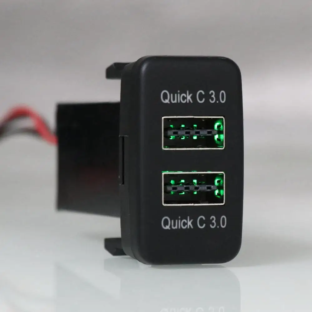 Быстрое Автомобильное зарядное устройство с двумя USB разъемами QC3.0 быстрое для