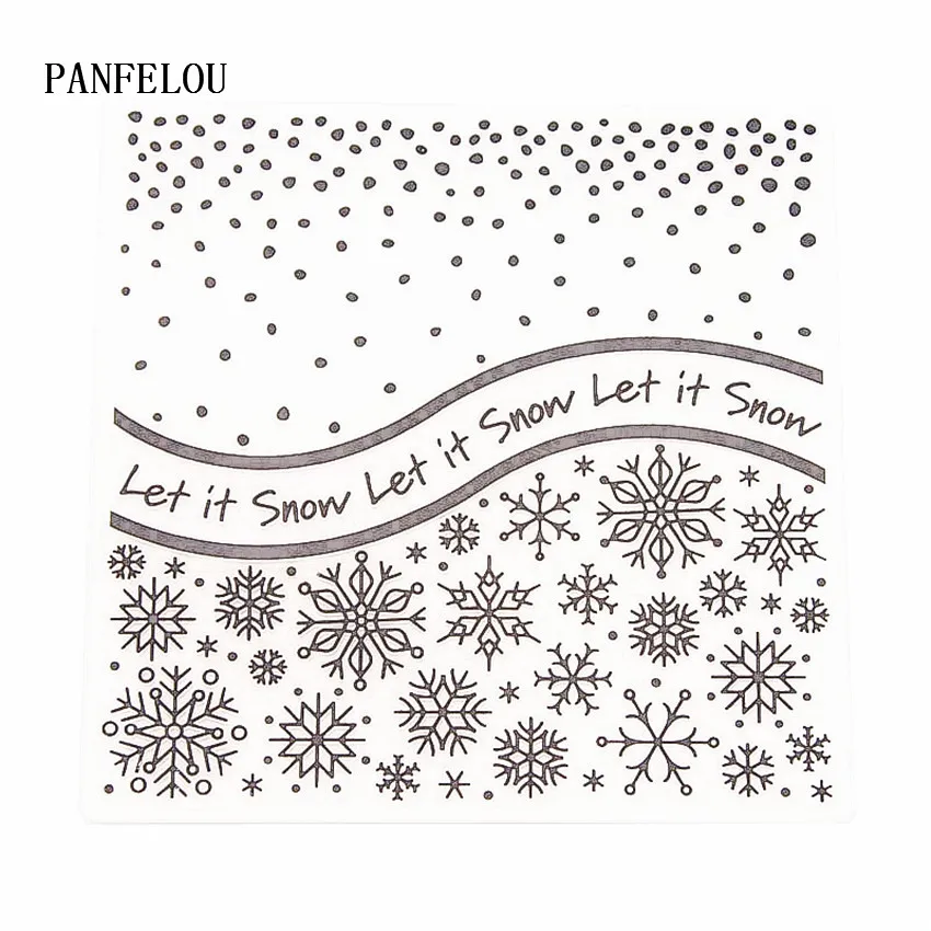 PANFELOU let it snow card leaf папки для тиснения пластика скрапбукинга DIY шаблон помадка торт