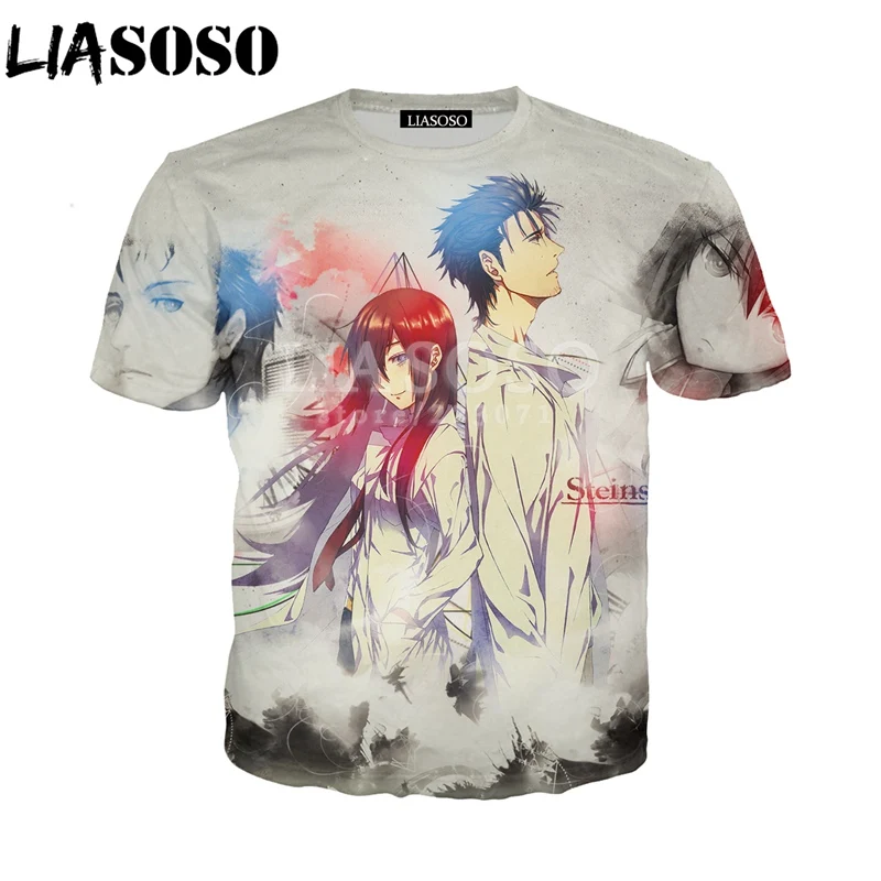 LIASOSO летняя новая модная мужская и женская толстовка с коротким рукавом 3D принтом