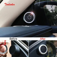 tonlinker door tweeter speaker cover stickers for toyota corolla altis 2014 17 car styling 2 pcs stainless steel cover stickers
