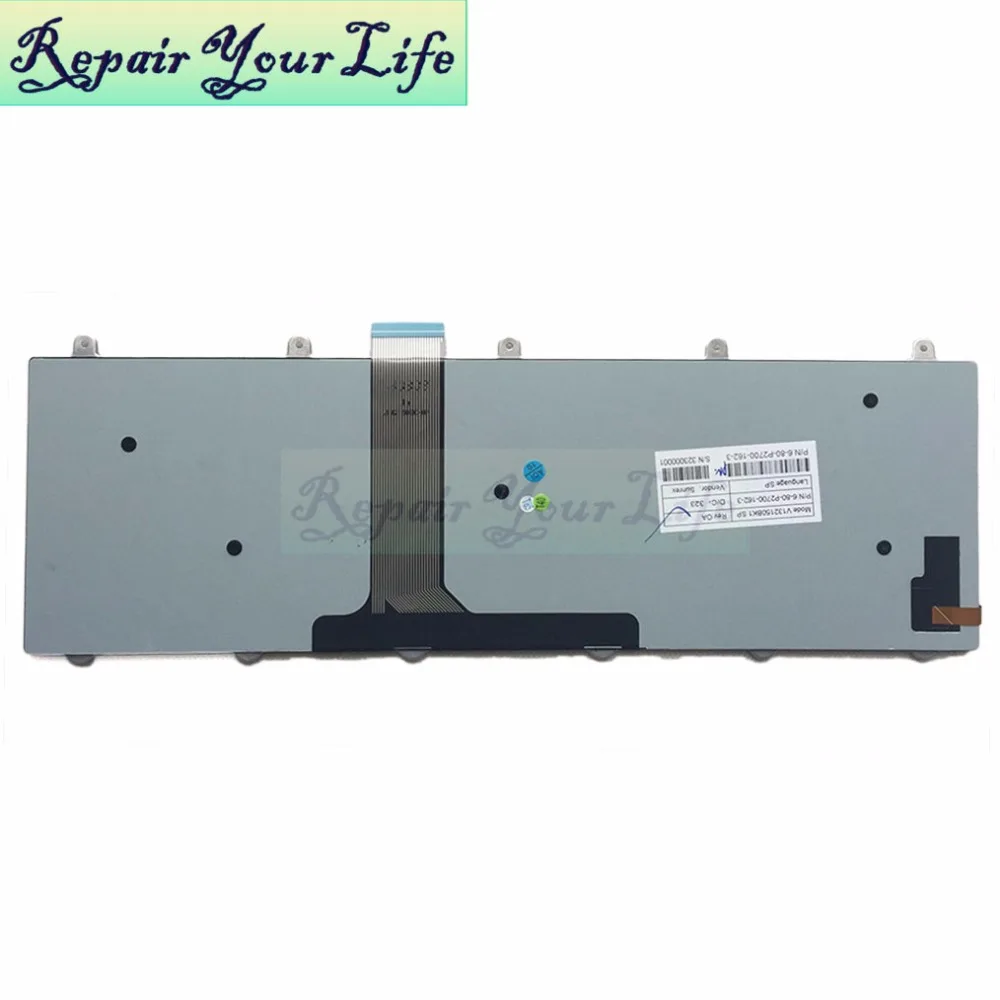 Клавиатура для ноутбука Clevo P150EM P170EM P370EM P570W SP с подсветкой оригинальный V132150BK1 |