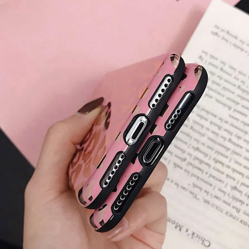 Rheinruby Plating Leopard Print Laser Soft Case For iPhone XS Max XR X 6S 7 8 Plus Cases Huawei Mate 20 P20 Pro 10 P10 |
