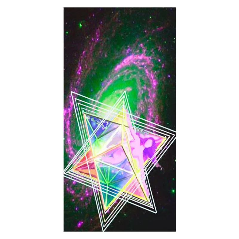 Символ священной геометрии Шестигранная звезда Меркаба с принтом из мягкого