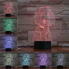 3D лампа в форме пуделя для домашнего животного, собаки, иллюзия, ночсветильник светодиодный ная лампочка, украшение для дома, разноцветные, Прямая поставка, сенсорный датчик, игрушка с батареей