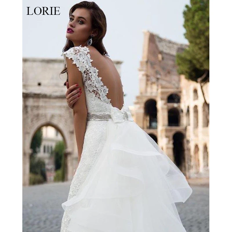 Свадебное платье Русалка LORIE новинка 2019 кружевное свадебное для невесты белое