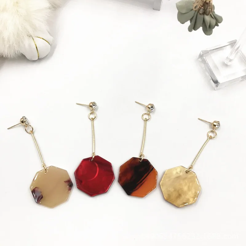 Длинные Серьги Imitatedamber Цвет Падения Rhinestone Висячие Модные Женщины Ювелирные