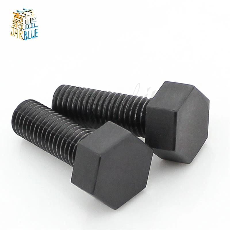 10PCS-M6*10/12/15/20/25/30/35/40/50 мм черный нейлон болты с шестигранной головкой, соответствующие стандартам Американского общества/Пластик Винты/шестиугольник нейлоновое винта