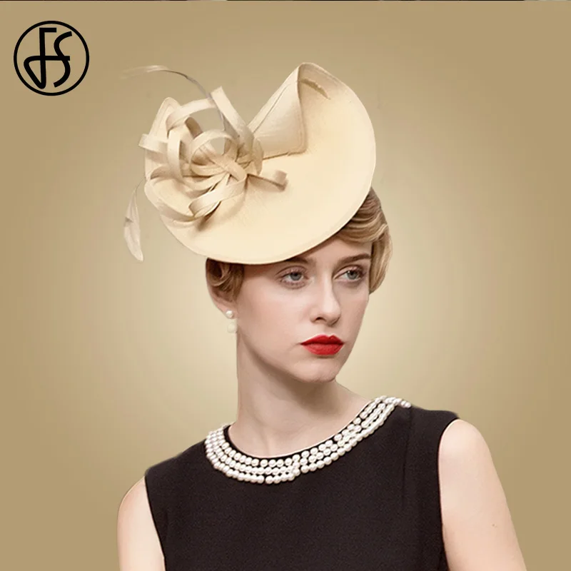 Khaki Fascinators FS вуалетки красная шляпа для женщин Pillbox шляпа черная официальная Коктейльная Дамская Свадебная церковная Чай Вечерние Дерби кепки Chapeu Feminino Fedora - Цвет: Khaki Fascinators