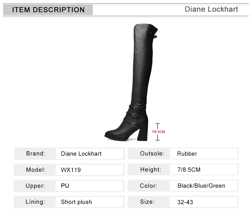 autumn winter new Plush over the knee women boots Chunky Heel Shoes ladies long boots female Thigh High Botas large size 32 43