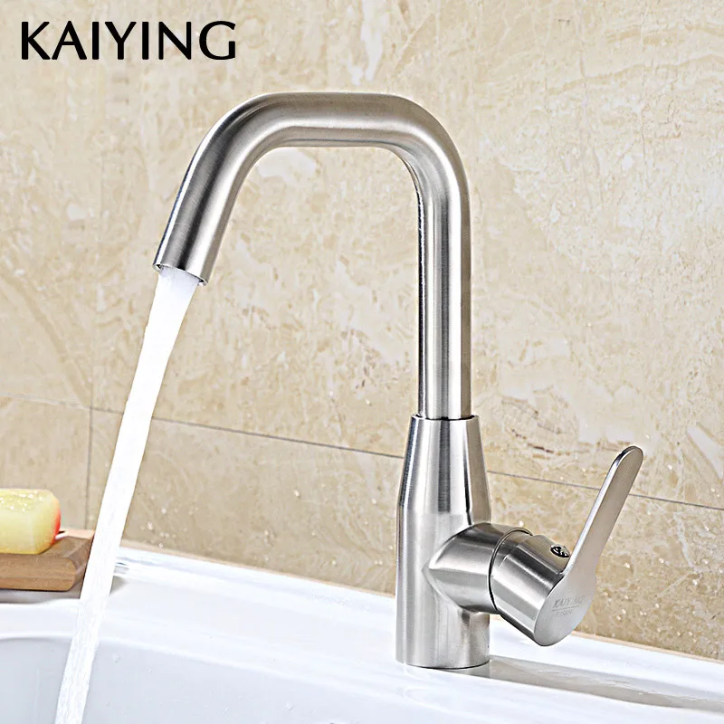 Кухонный смеситель из нержавеющей стали 360 дюйма с одной ручкой | Обустройство