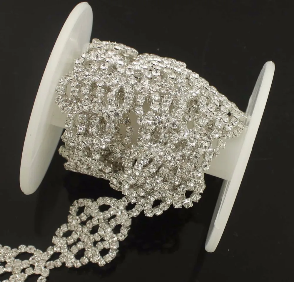 1yds серебряное золото горный хрусталь отделка Свадебные платья Пояс шьет на