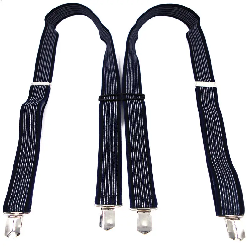 

4 Clips Suspenders Man's Braces Adjustable elastic suspensorio bretelles hommes Y-Back ligas Tirantes Length 120cm Father gift