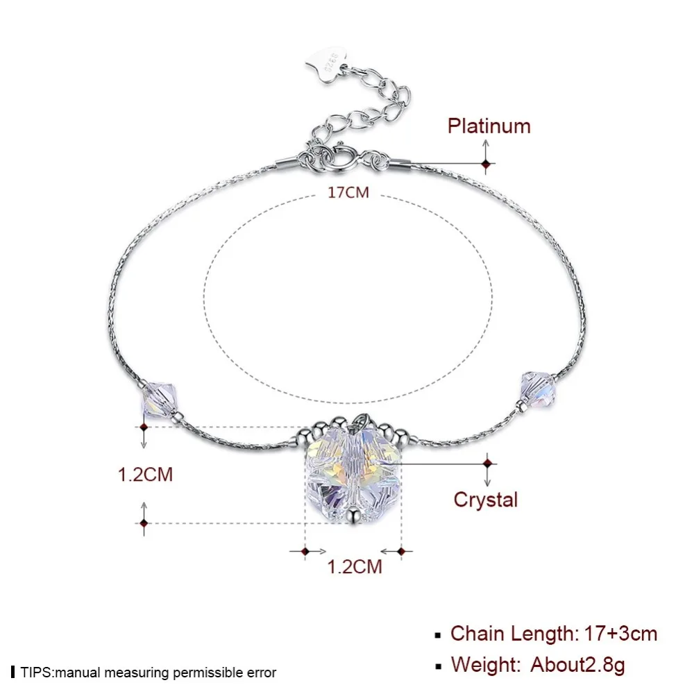 LEKANI браслет с кристаллами Swarovski 925 простой из стерлингового серебра цветком