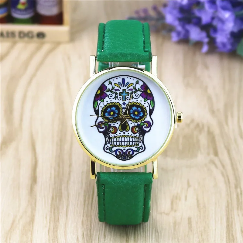 Известный Топ люксовый бренд ghost head belt мужские часы модные кварцевые женские