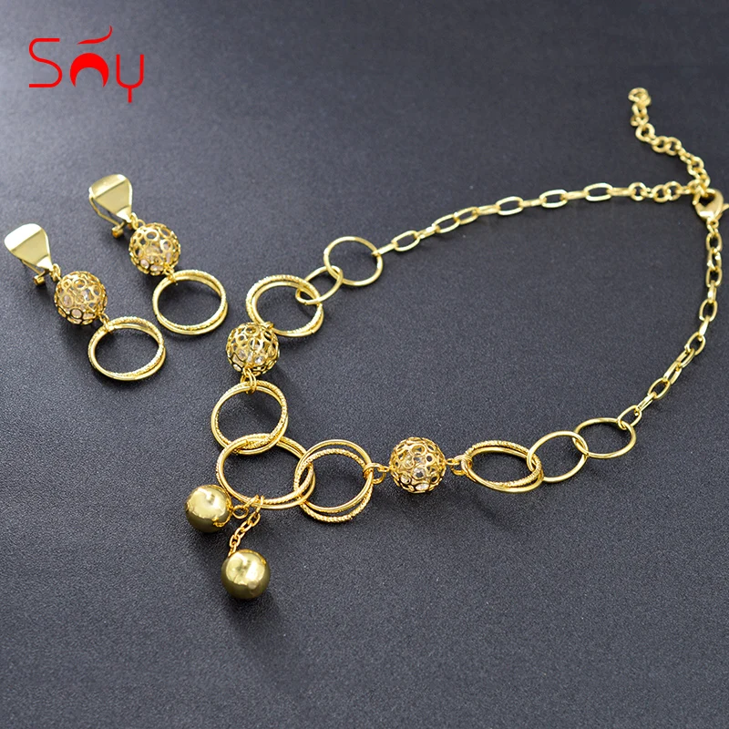 Sunny Jewelry модные ювелирные изделия 2020 круглое Ожерелье Длинная цепочка серьги