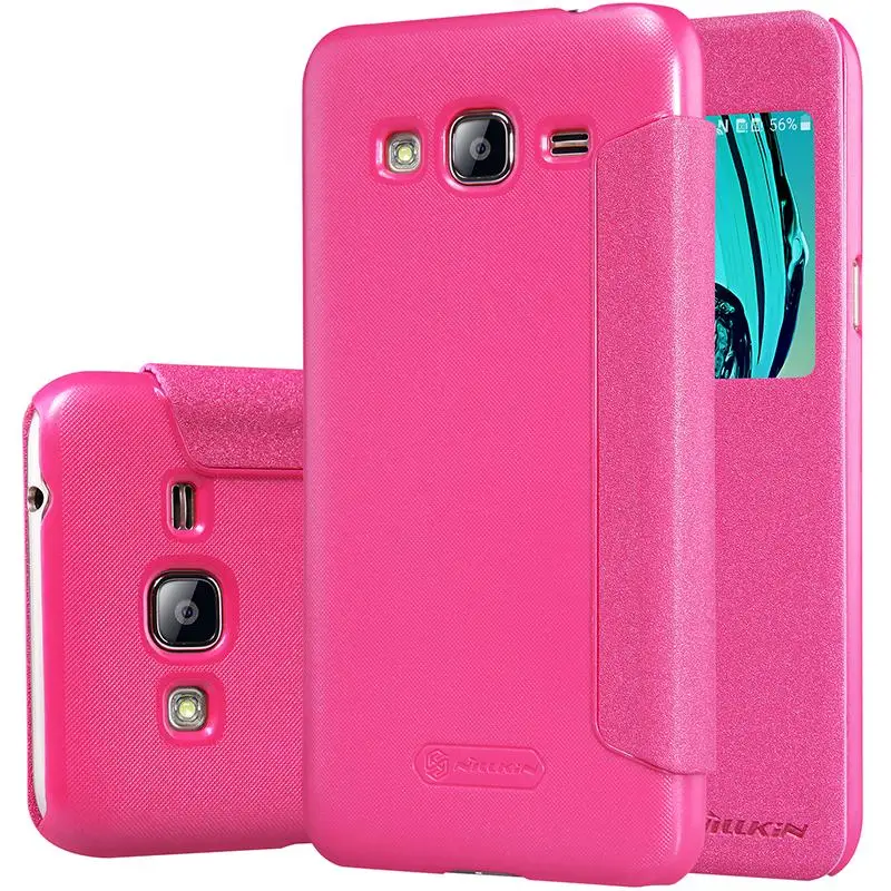 Nillkin Sparkle кожаный чехол для samsung Galaxy j3 2016 j320f j320h j3109 флип-чехол 6 с умным окном |