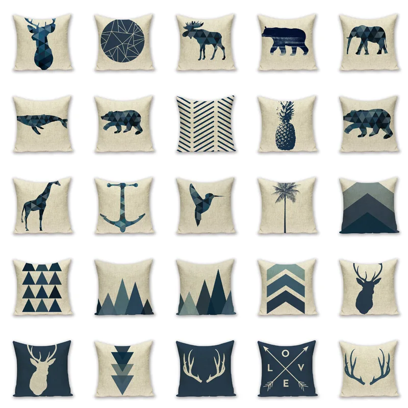 Милый олень Олень одна сторона печать домашний декор диван декоративная подушка