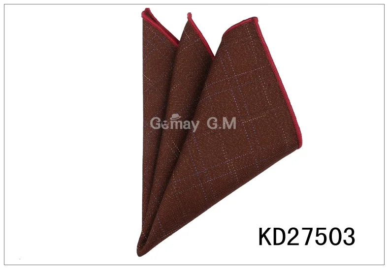 KD27503 Модные хлопковые шерстяные карманные квадратные костюмы носовые платки для мужчин клетчатые мужские носовые платки повседневный костюм квадратные носовые платки вечерние полотенца - Цвет: KD27503
