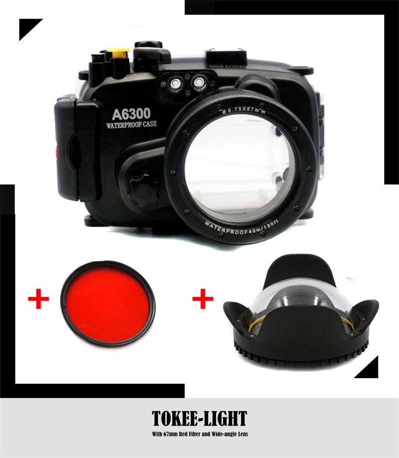 Подводный Корпус Дайвинг Водонепроницаемый чехол для sony A6000 A6300 A5000 A5100 16-50 мм