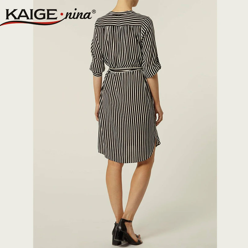 Kaige. Nina летнее Повседневное платье для женщин Винтажный бренд Desigual черно белое