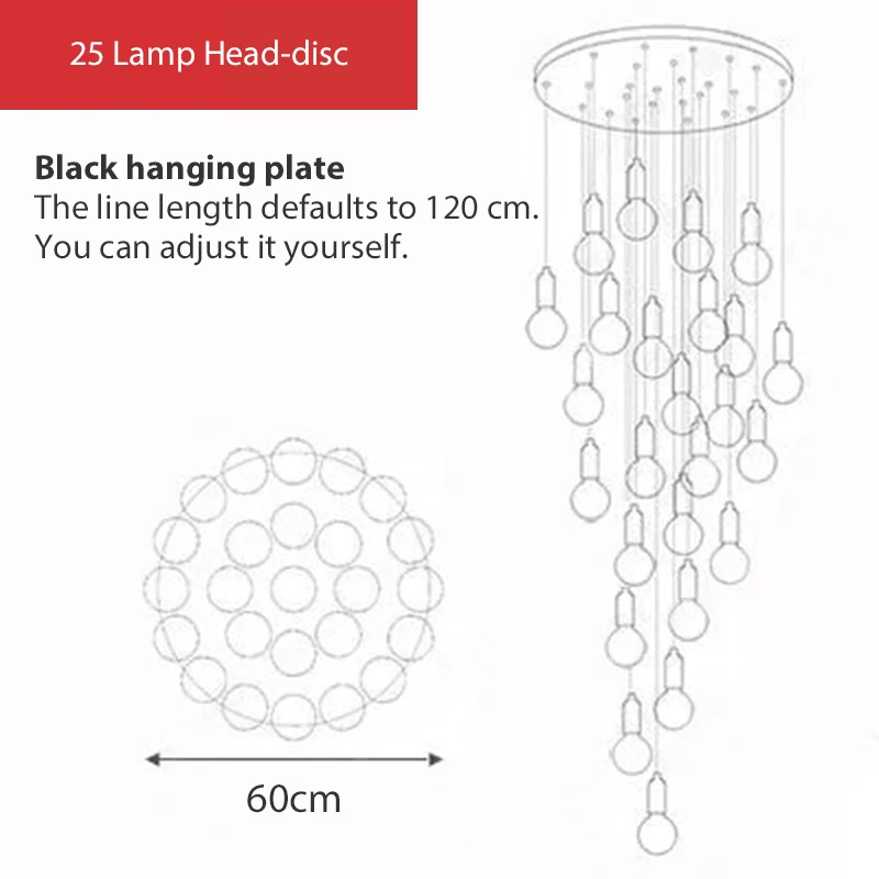 25 Light black disc Подвесной светильник, подвесной светильник из скандинавского стекла, подвесной светильник E27 с лампочкой, светильник для ресторана, барный кран, прикроватная лампа для гостиной, спальни - Цвет корпуса: 25 Light black disc