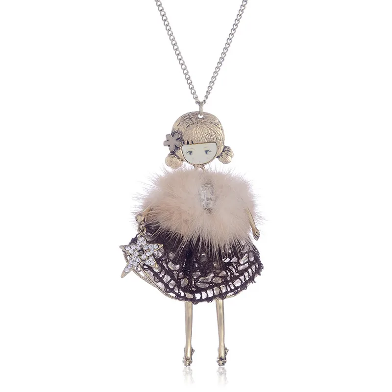 Эмалированная подвеска-ожерелье модные куклы-подвески длинное ожерелье и кулон