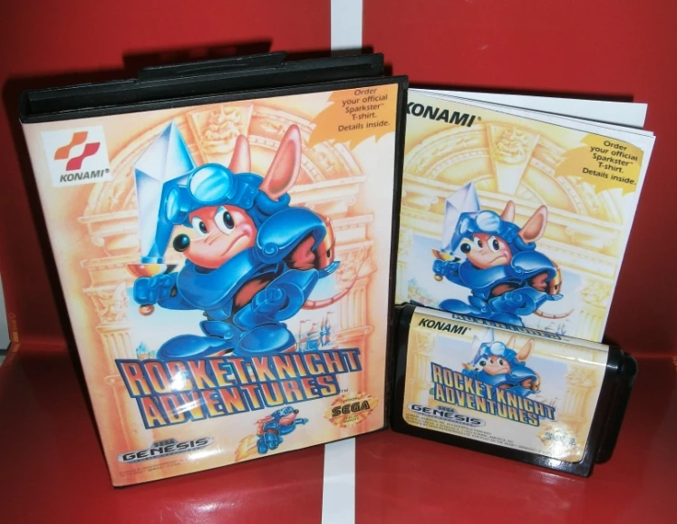Приключения к рыцарю ракеты 1 США чехол с коробкой и руководством для Sega Megadrive Genesis