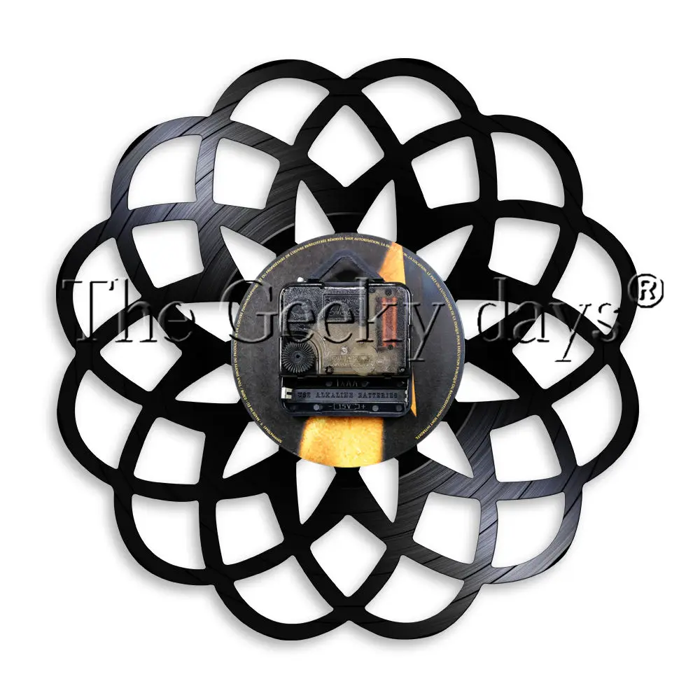 Настенные часы в стиле Сканди с геометрическим цветком настенные виниловой