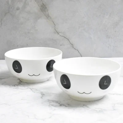 Новое поступление, милый набор тарелок с пандой Kawaii, контейнер для фруктов, чашка для завтрака, лучшая керамическая посуда, набор для Kids-ZX0679 - Цвет: 2 big bowl