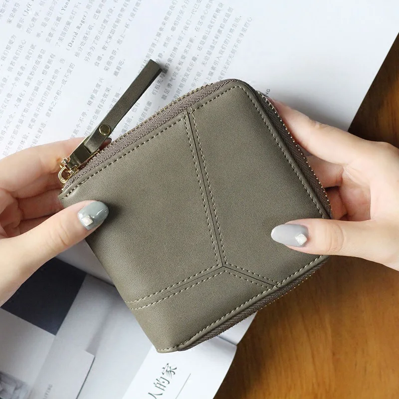 Высокое качество женский короткий кошелек на молнии с отделением для карт