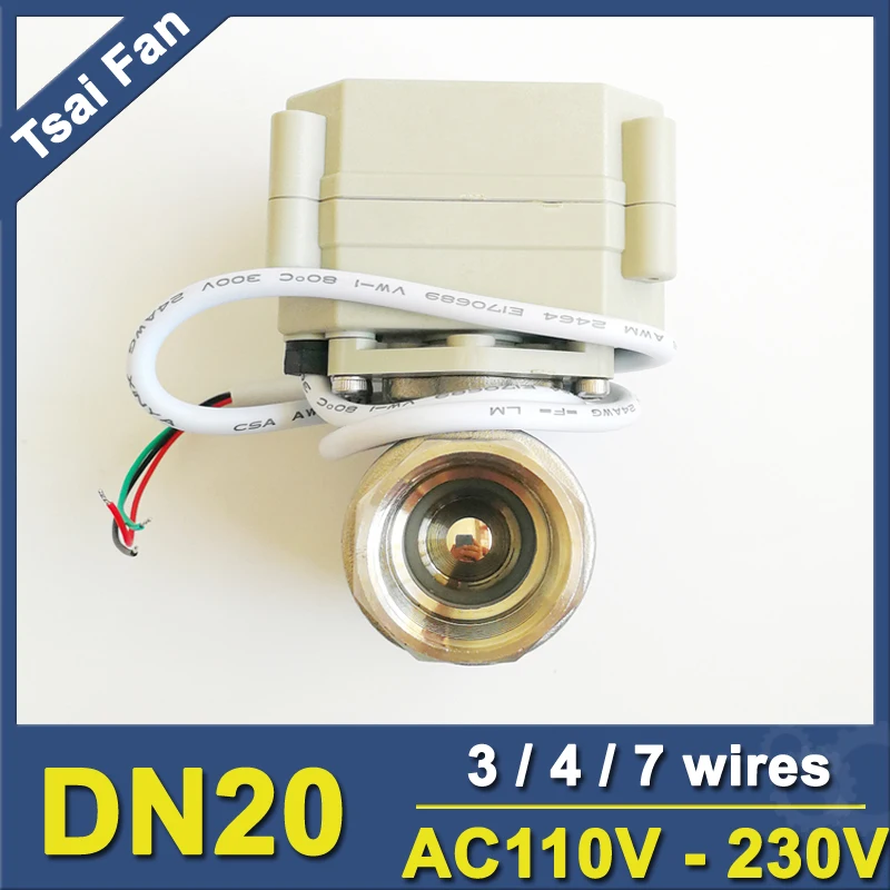 

AC110V-230V 3/4/7 Wires Stainless Steel 3/4" Electric Motorized Ball Valve With Indicator BSP/NPT DN20 Female Thread 2-Way