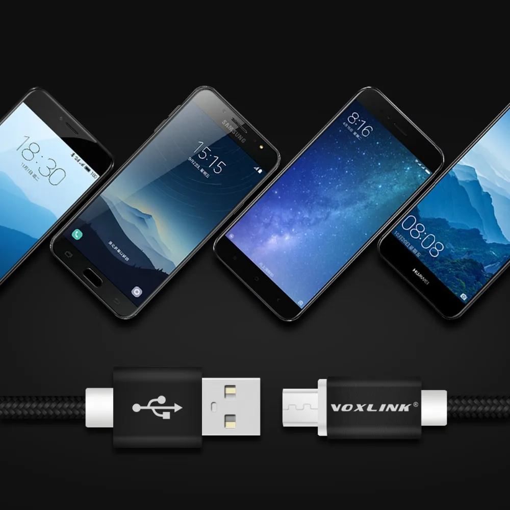 VOXLINK 2.1A Быстрый кабель Micro USB [10 Pack] для зарядки данных samsung LG xiaomi huawei мобильный