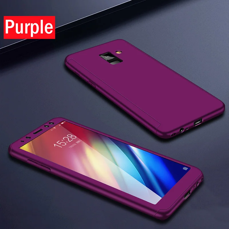 Фиолетовый 360 полный защитный чехол для телефона для samsung Galaxy S10 5G S10E S10 S9 плюс A40 A50 A70 M10 M20 A10 A30 A6 A8 плюс A9 A7 чехол - Цвет: Фиолетовый