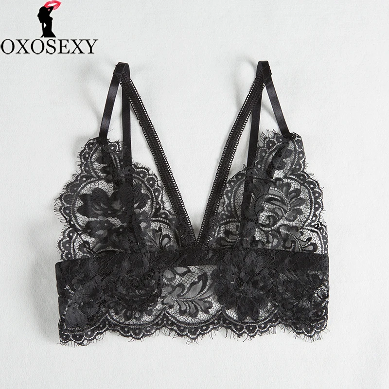 Горячий черный белый кружевной S-l короткий топ бикини женский бюстгальтер