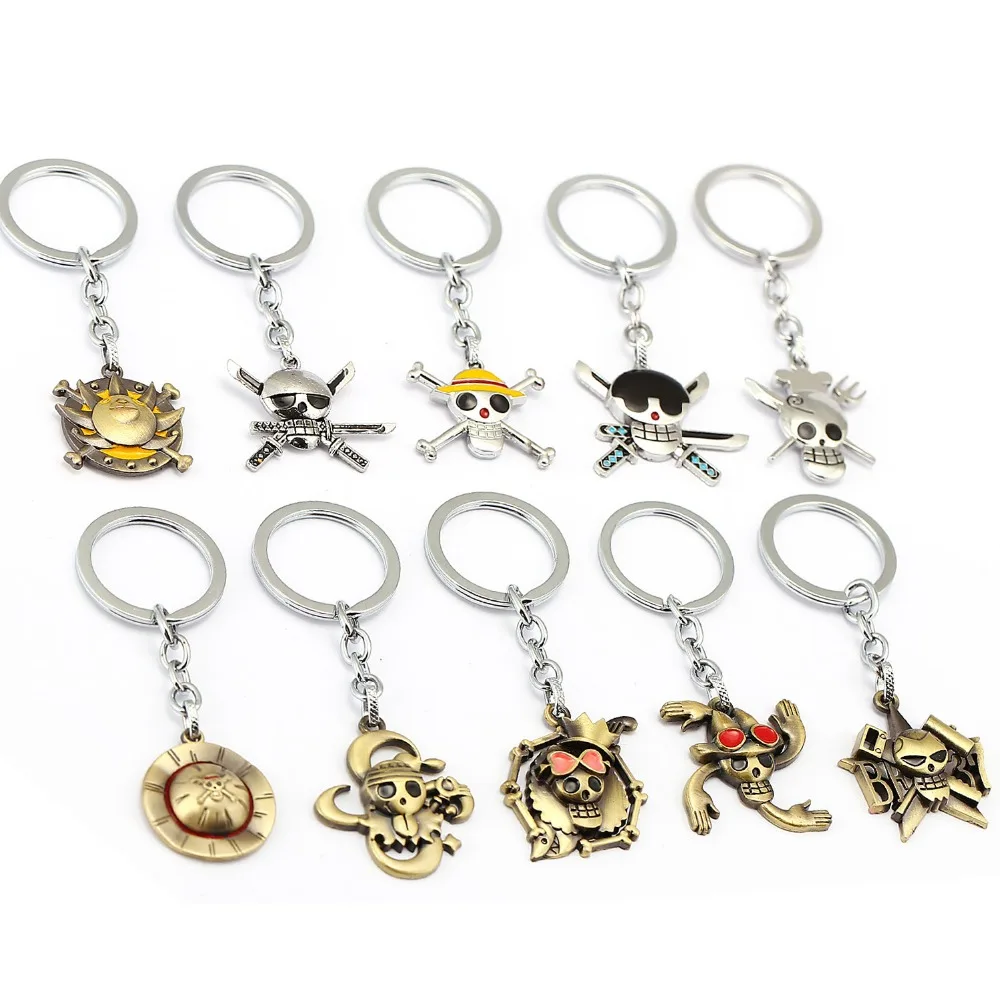 

MS Jewelry Anime Keychain Car Charm Key Chain Luffy Zoro Sanji Nami Key Ring Holder Chaveiro Pendant