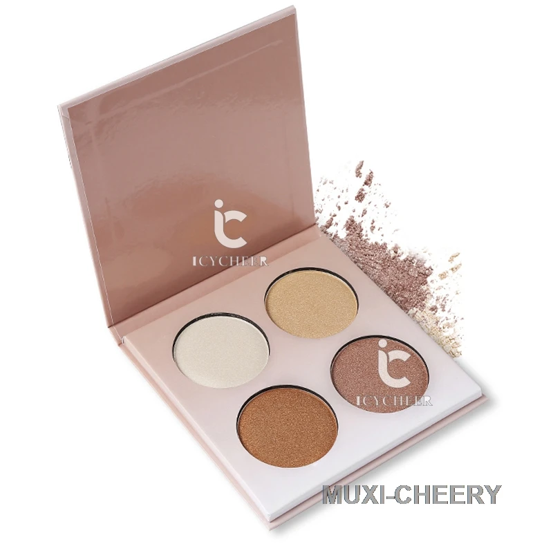 ICYCHEER Makeup Face Contour Set 4Colors Powder Highlihter Palette Highlight Bronzer Glow |
