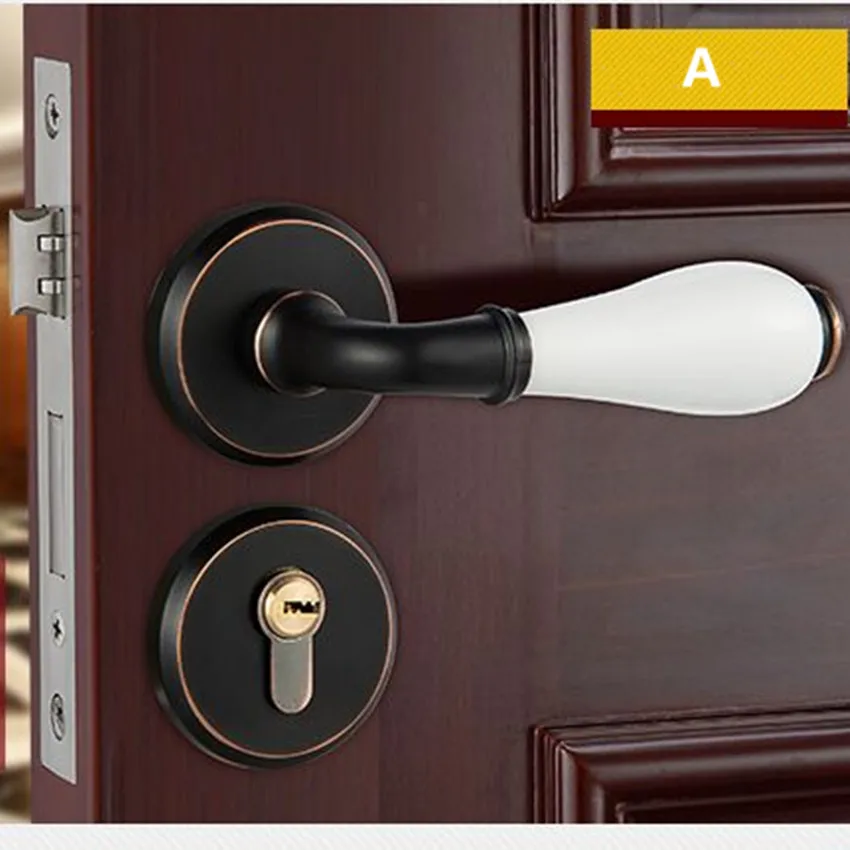 Черный старинный медный механический замок для межкомнатной двери ретро ванная комната Спальня Кухня Дверь