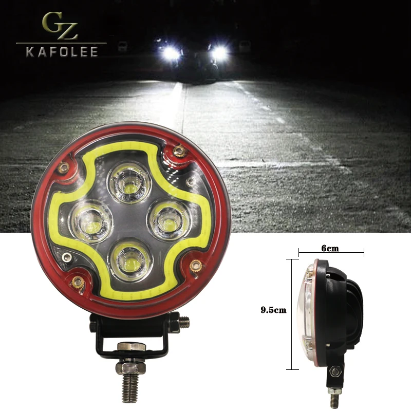 Gzkafolee LED бар offroad свет работы 4 &quot12 Вт Туман света от дороги огни Лодка ходовые 12 В 24