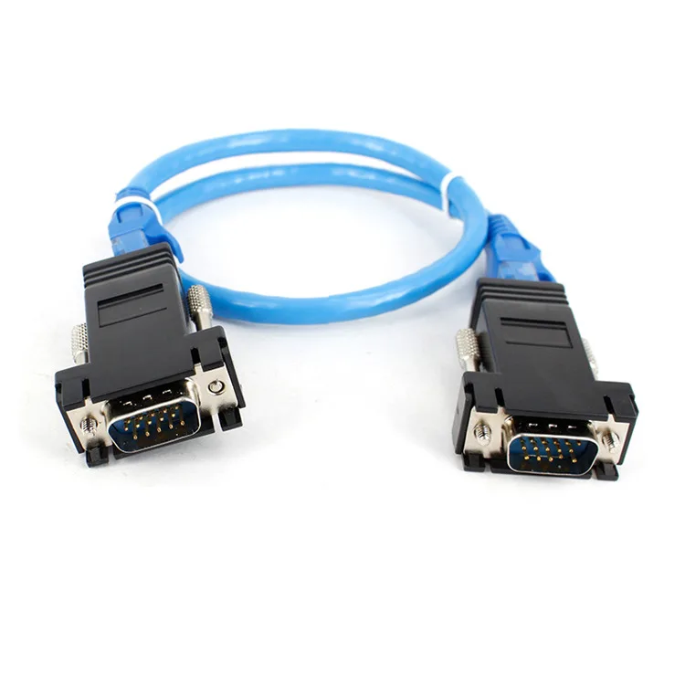 2 шт. RJ45 to VGA удлинитель штекер к локальной сети CAT5 CAT6 Ethernet кабель переходник с