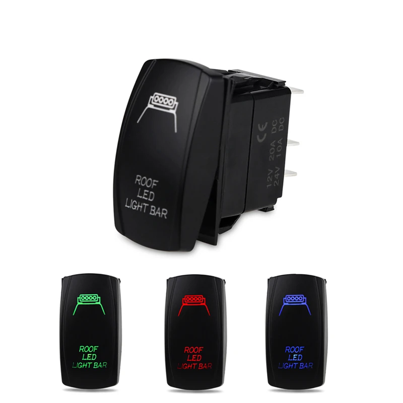 

5 Pin 12v 24v Led Rocker Car Switch Universal For Auto Boat On-Off Car Switches For Roof Lights 12V/20A 24V/10A Waterproof