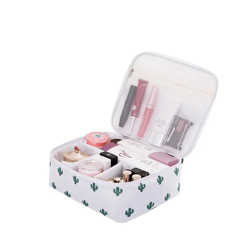 Женская портативная косметичка с фламинго дорожная для туалетных