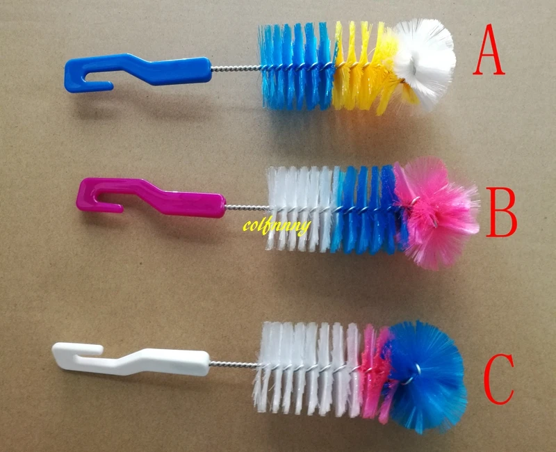500pcs/lot Colorful ylon Baby Bottle Brushes For Kids Milk Feed Nipple Pacifier Nozzle Spout Tube Cleaning Brush | Дом и сад