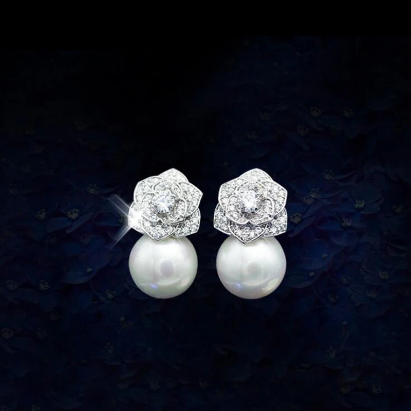 Серьги гвоздики женские из серебра 925 пробы с пресноводным жемчугом|silver stud