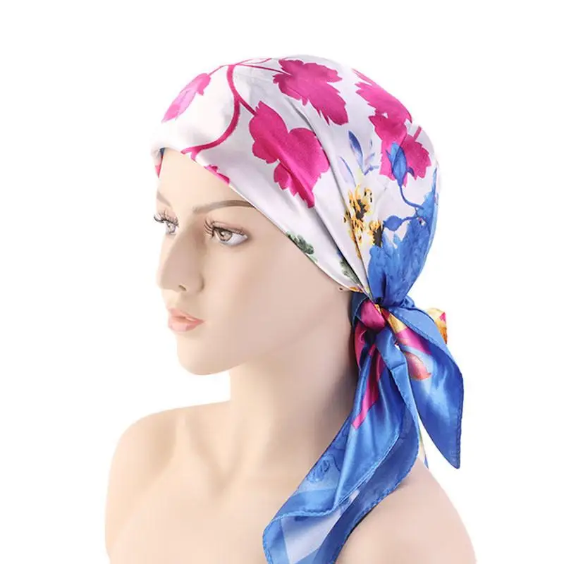 Royal Blue Женский квадратный атласный Шелковый мусульманский хиджаб шарф шарфы тюрбан шапка банданы платок напечатанный платок тюрбан исламский - Цвет: Royal Blue