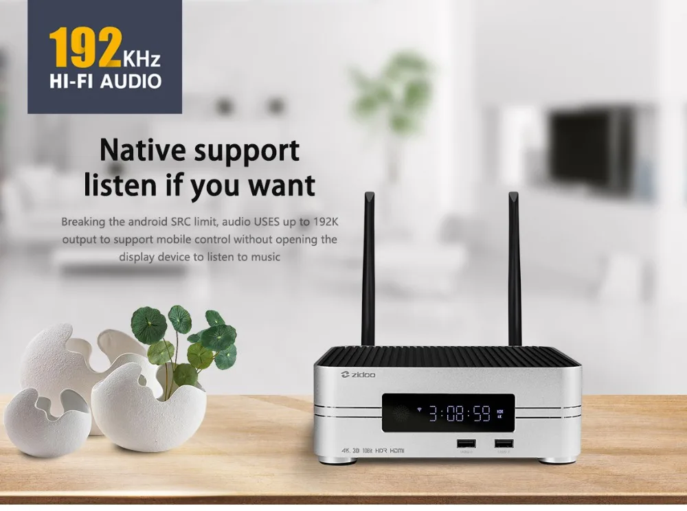 Zidoo Z10 4K HDD медиаплеер до 10 ТБ 2G DDR 16G eMMC Smart tv телеприставка 10 бит UHD автоматическое переключение кадров SDR в HDR