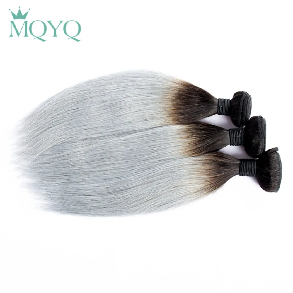 MQYQ предварительно окрашенные ed 1B/серые волосы remy для наращивания человеческие