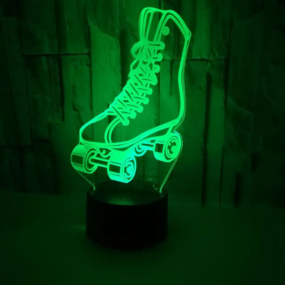 Новые роликовые коньки красочные 3d Маленькая ночная подсветка пульт дистанционного управления 3d огни Рождественский подарок для детской комнаты огни