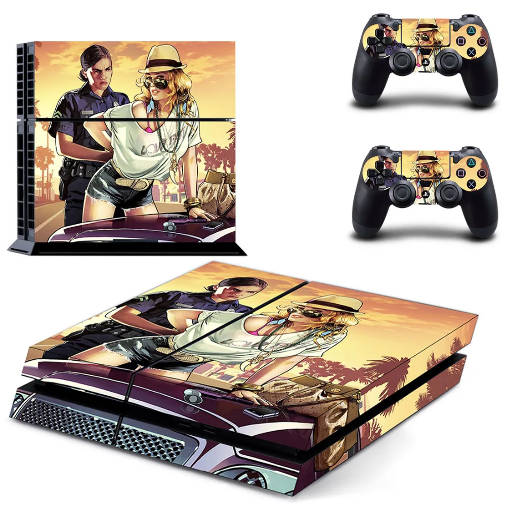 Grand Theft Auto V GTA 5 PS4 кожи Стикеры наклейка для sony Игровые приставки 4 консоли и 2 контроллера кожи PS4 стикеры винил аксессуар