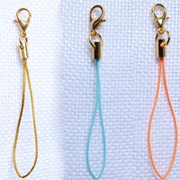 50pcs mulitcolor gold lobster clasp12mm lanyard strap cord 5cm mobile straps charm nylon key ring chain diy jewelry