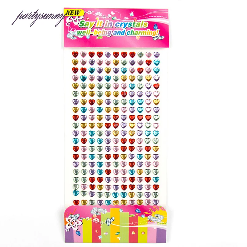 PF Дети Цветок Наклейки Акриловые Кристаллы Стразы Аппликации Клей Glases Flatback Бисер